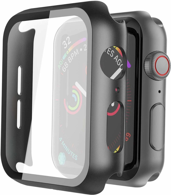 INCLU Screen Guard for Apple Watch SE (GPS) 44mm built-in Screen Protector  With Bumper Case Cover Set