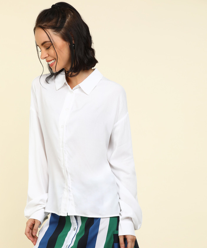 Flipkart All White Dress Forever 21 FOREVER 21 Women Solid Casual