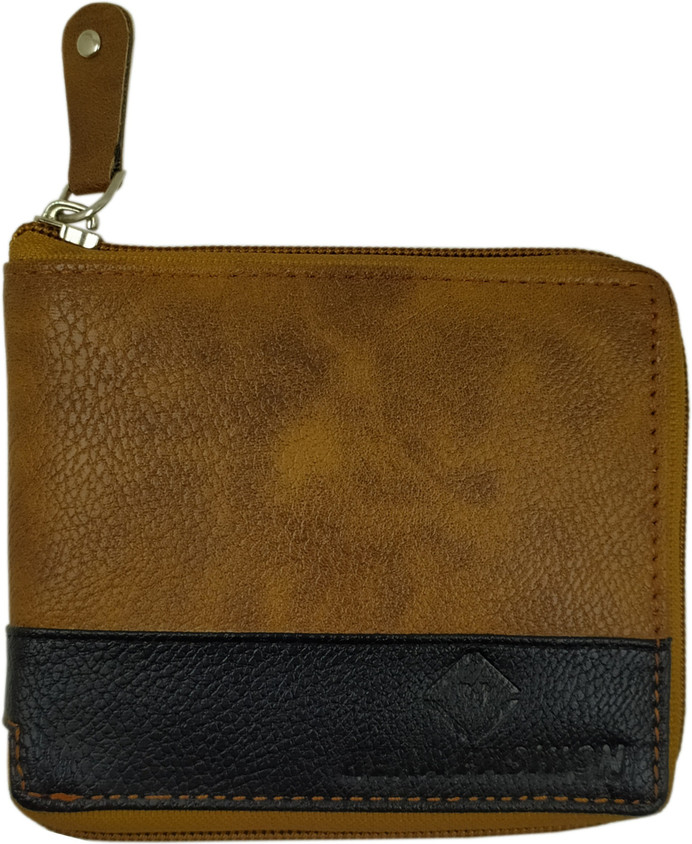 NEXA FASHION Men Casual Tan, Black Genuine Leather Wallet Tan