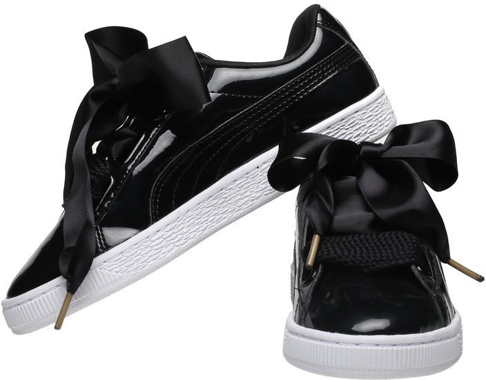 Puma Basket Heart Patent Black PUMA Basket Heart Patent Wn's