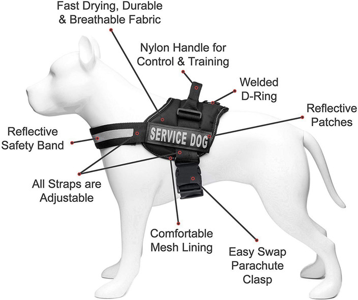 ADIOS Dog Belt Combo of Black Service Dog Harness Belt Padded Adjustable  Chest Size 65 88 cm with Heavy Red Lead Dog Harness Leash