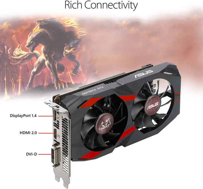 ASUS GeForce GTX 1050Ti 4GB OC Edition GDDR5 Gaming Graphics