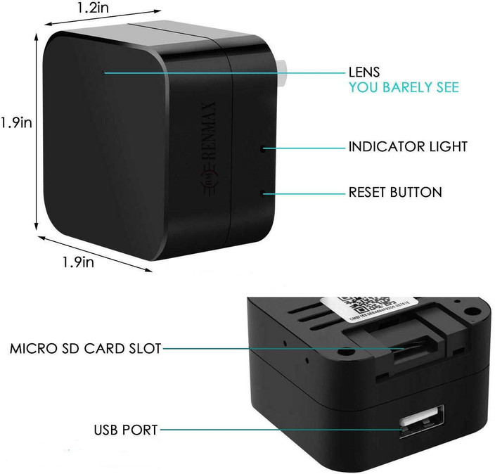 thumbnail image 2 of Camakt 1080P HD USB Charger Camera – Night Vision, Motion Detection, Plug-in Security Cam 2 of 14