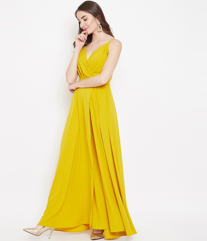 Yellow Gown Full Frock In Flipkart Yellow Maxi Dress Flipkart Long