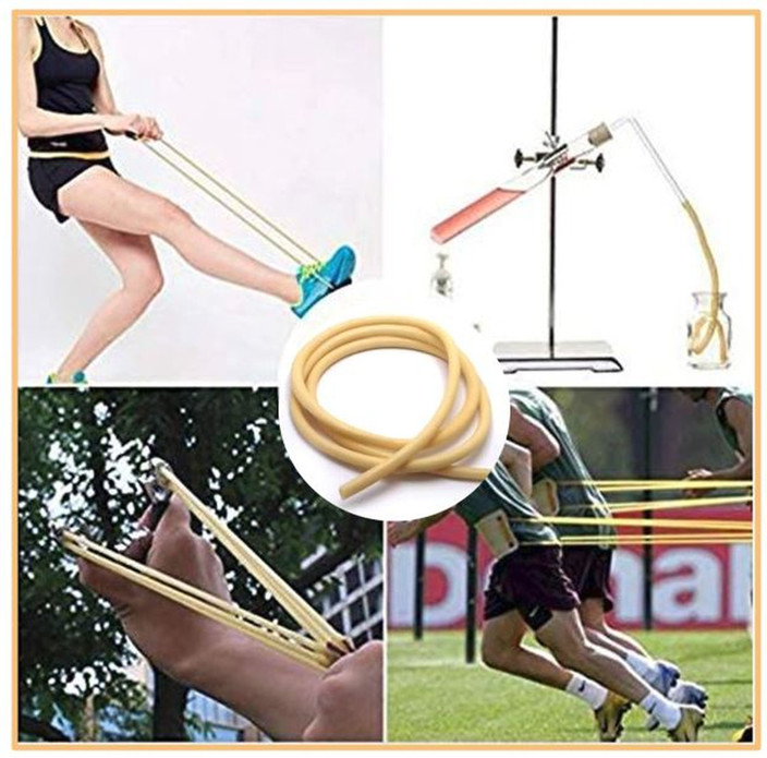 A2S2 Latex Rubber Tube (Amber), (Size: OD 6mm x ID 3mm), (60cm+60cm=120cm,  2pcs) Resistance Tube