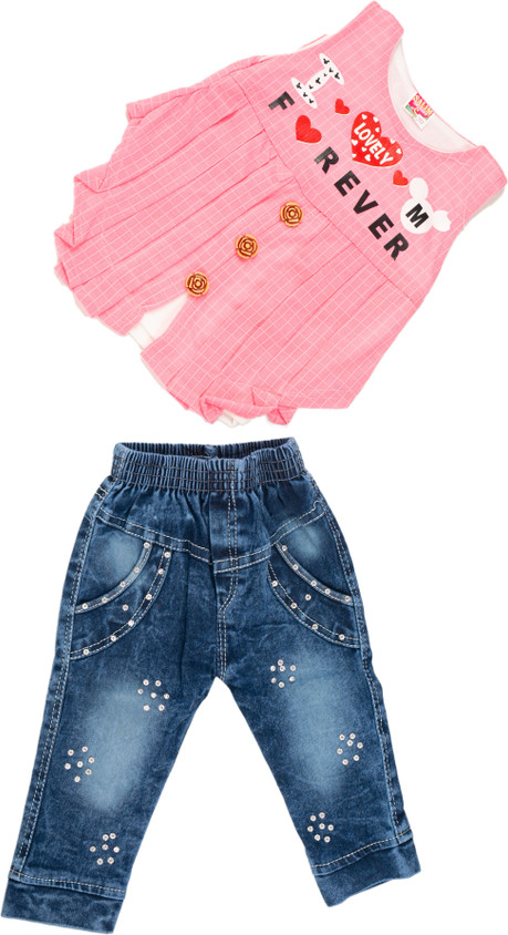 Year Baby Jeans Top New Gen Baby Girls Party(Festive) Top Jeans