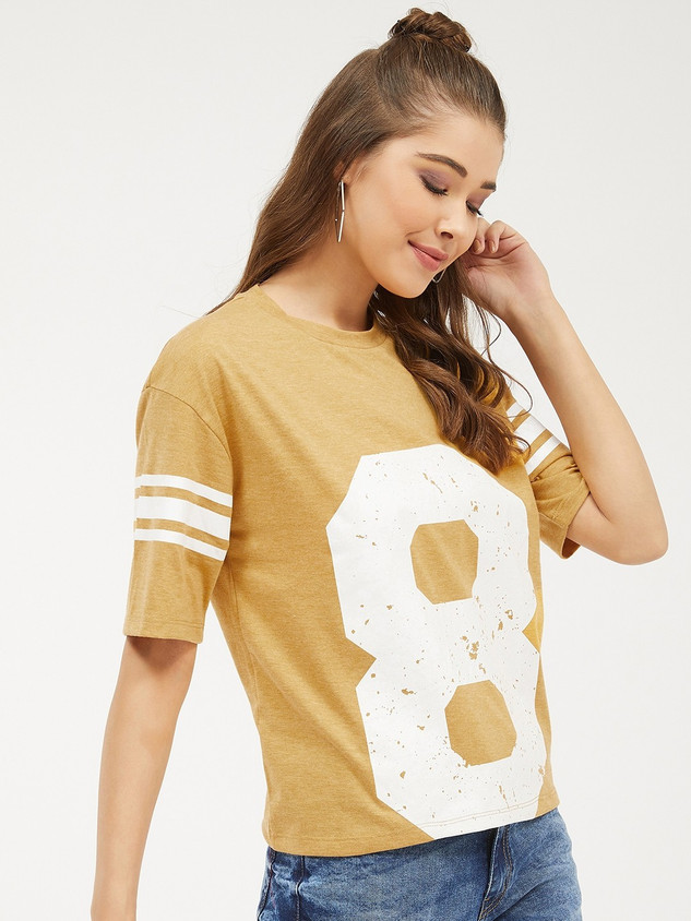 HARPA Printed Women Round Neck Yellow T-Shirt Buy HARPA Printed