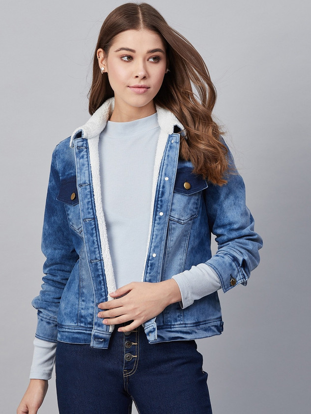 STYLESTONE Full Sleeve Washed Women Denim Jacket Buy STYLESTONE