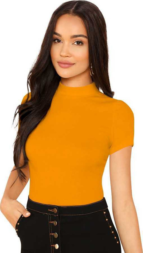 Maheshvi Casual Solid Women Yellow Top Buy Maheshvi Casual Solid