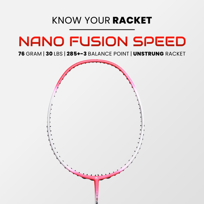 apacs Nano Fusion Speed 722 (76g, 30LBS) Pink Unstrung