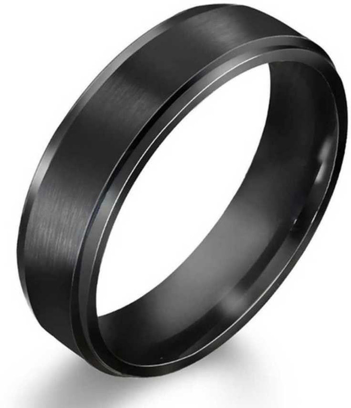 vien TITANIUM BLACK RINGS FOR MEN STAINLESS STEEL BLACK PLATED