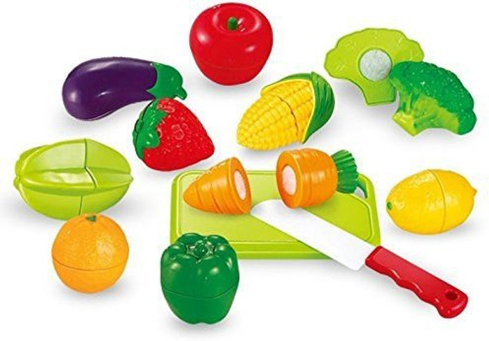 N K STAR Realistic Sliceable Fruits and Vegetables Cutting Play Toy Set