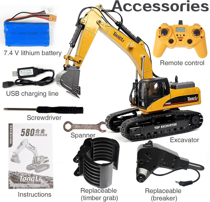 rc excavator huina 580