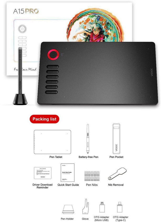 Graphics Drawing Tablet Veikk A15 Pro Flipkart VEIKK A15 Pro 10 X