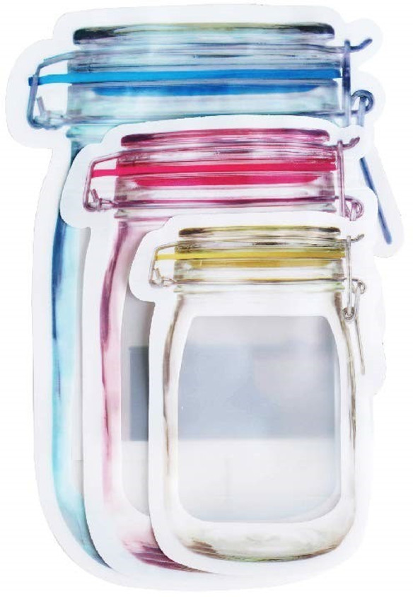 Zip Lock Bags Reusable Mason Jar Storage Bags INKULTURE 15 Pcs