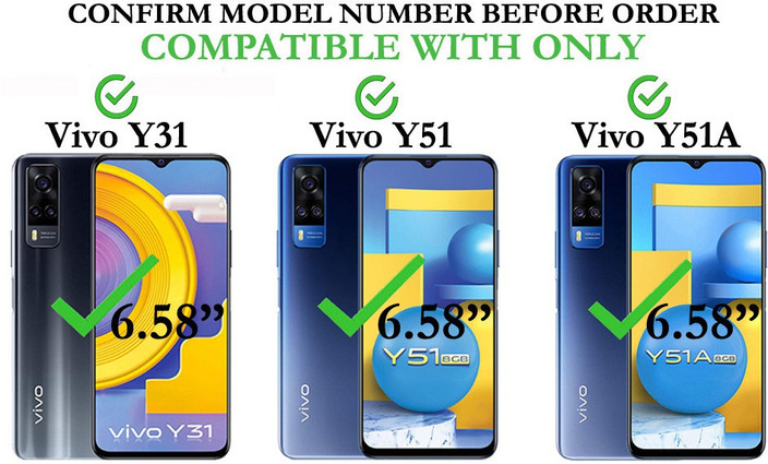 Mehsoos Flip Cover for Vivo Y51 2020, Vivo Y51A, Vivo Y31 2021, Vivo Y53s