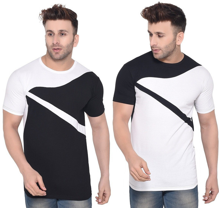 BEYOU FASHION Colorblock Men Round Neck Multicolor T-Shirt