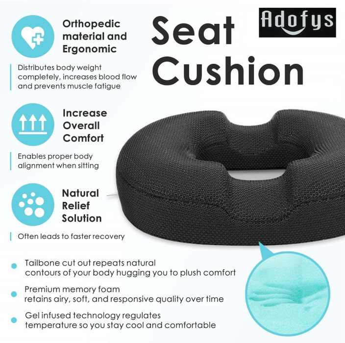 Hemorrhoid Donut Cushion For Tailbone Pain Adofys Donut Seat