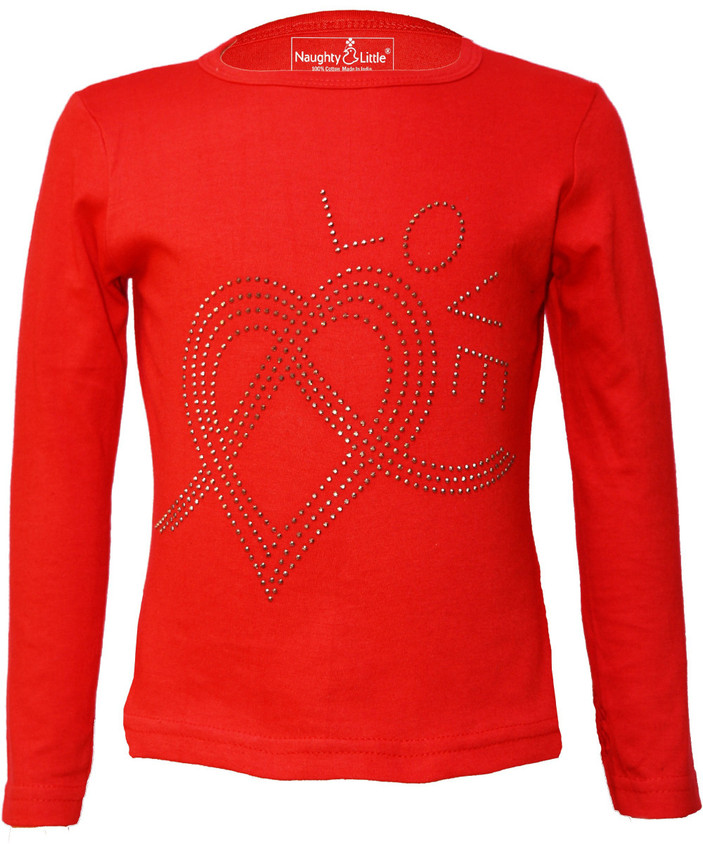 Naughty Little Girls Printed Pure Cotton Regular T