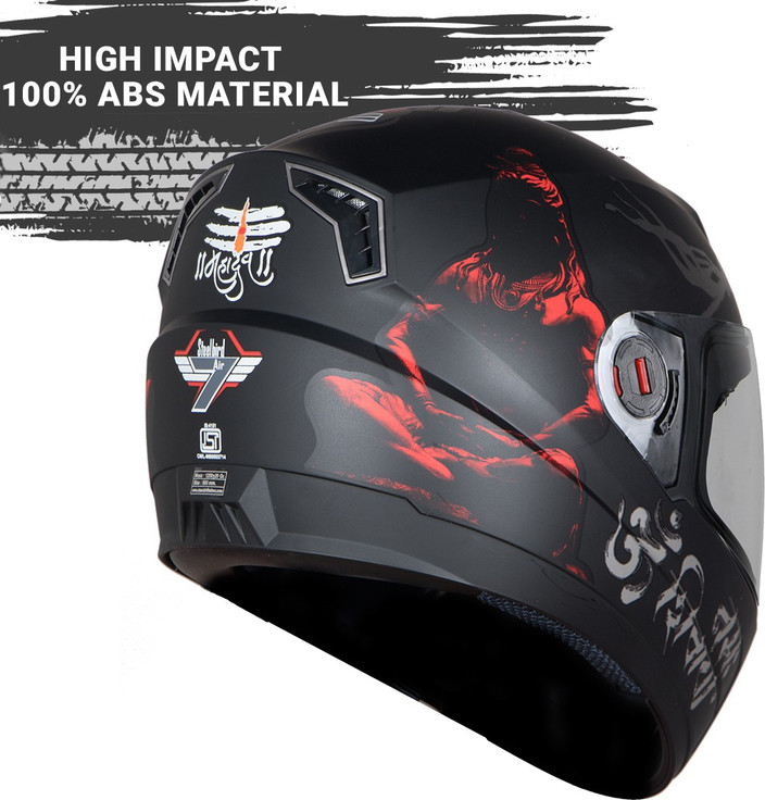 Steelbird SBA-1 Mahadev Full Face Helmet in Matt Black/Red with