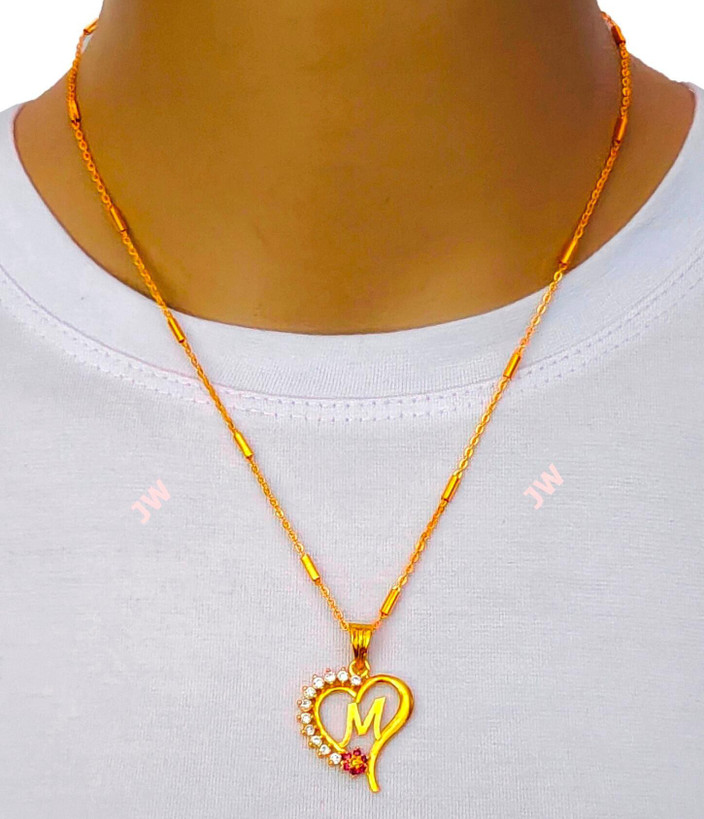 Gold Plated M Locket Design M Naam Ke Locket M Letter Alphabet