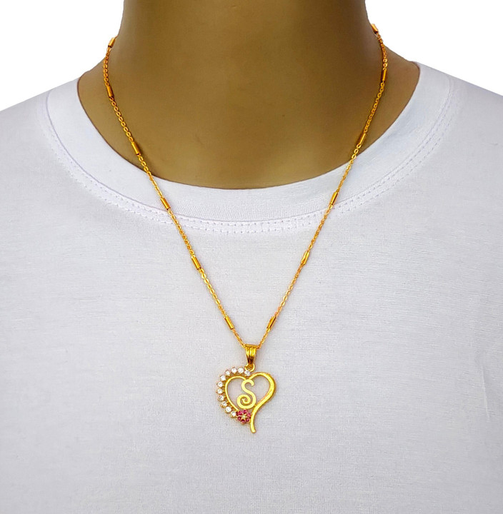 Diamond Pendant S Name Gold Locket Price Bright STYLE S Letter