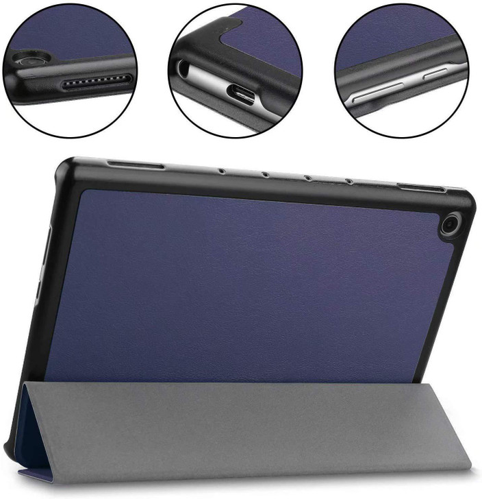 Custodia Per Huawei MediaPad M5 Lite 10 - Cover In Finta Pelle Con Auto Sveglia/Sonno, Nero - Foto 10
