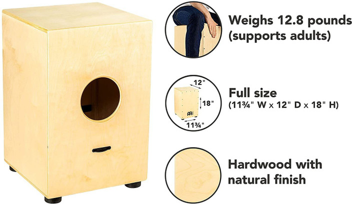 Meinl Percussion Cajon Box Drum with Internal Metal Strings