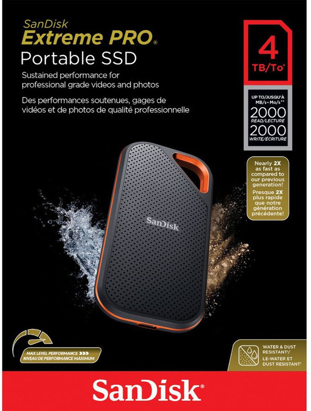 爆速SSD 4TB SanDisk Extreme PRO ポータブルSSD USB3.2Gen2x2