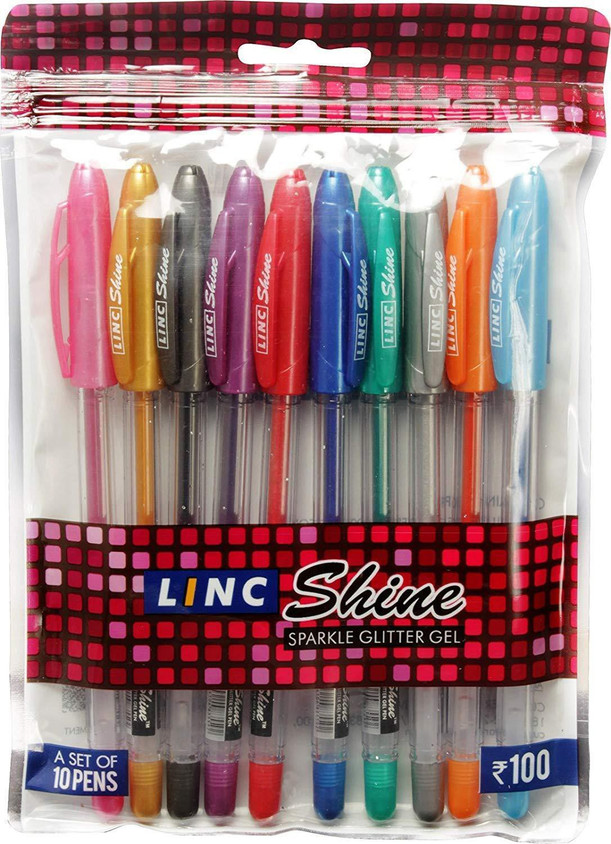 Glitter Gel Pens Thick Glitter Pens LINC SHINE ASSORTED GLITTER