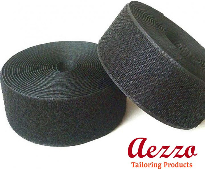 Aezzo Black Velcro Hook Loop Sew-on Fastener tape roll strips