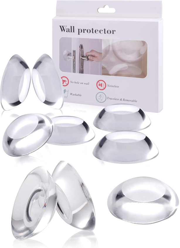 HSR Silicone Door Bumper Wall Protector Transparent Round Silicone Door  Handle Bumper for Doorknobs, Headboard, Refrigerator Door, Cabinets (Pack  Of