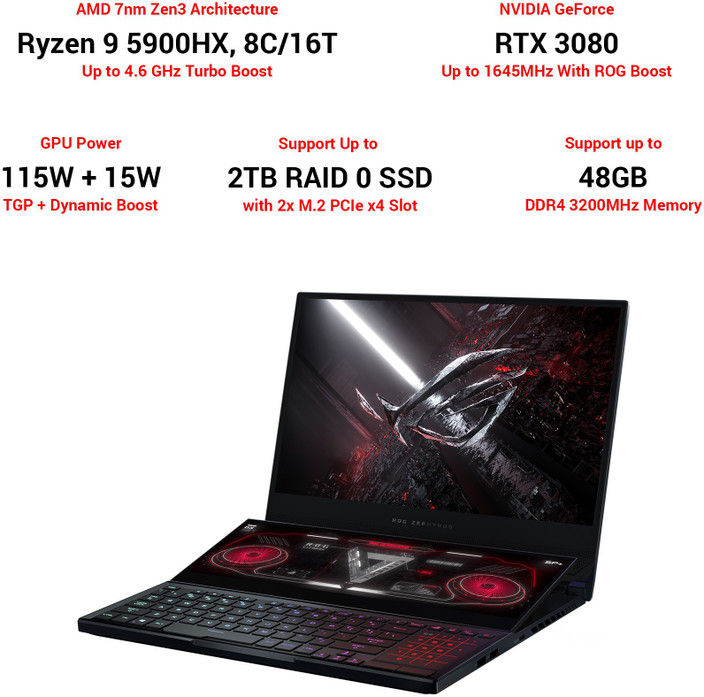 Amd Ryzen Notebook Ryzen 5900hx ASUS ROG Zephyrus Duo 15 SE AMD