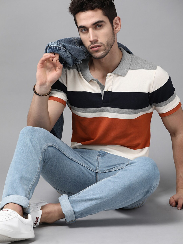 Skinny Jeans Striped T Shirt Outfit Mens Denim Striped T Shirt