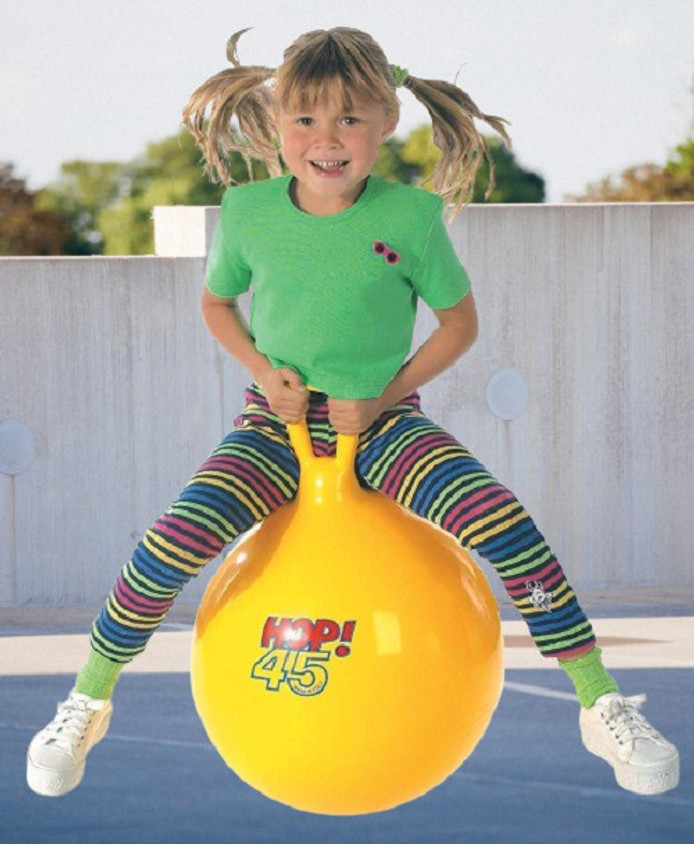 child's bouncy ball with handle