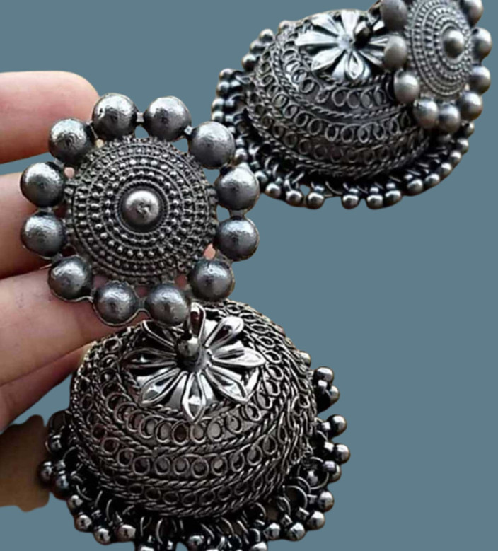 Silver Jhumka Earrings Online Flipkart VAANYA Brings You New