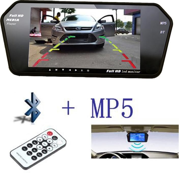 RKPSP 7 Inch 16:9 TFT LED Car Rearview Monitor Mirror with