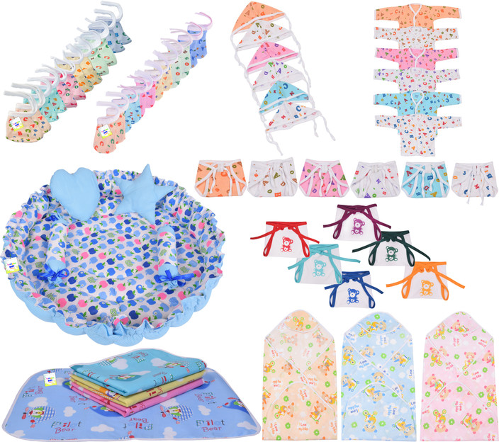 Toddylon New Born Baby Care Clothing And Essential Gift Set Combo