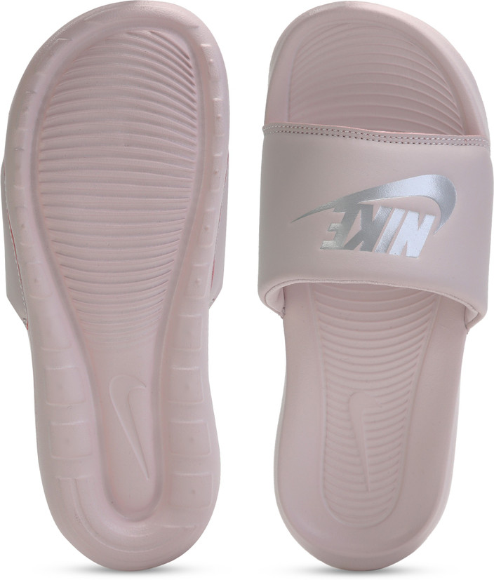 Metallic Silver Particle Rose Nike Slides NIKE Women Flip Flops