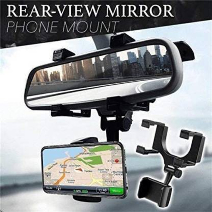 VEKIN Rear View Mirror Mount Phone 360 Degree Rotation GPS Navigator Car  Holder Stand Mobile Holder