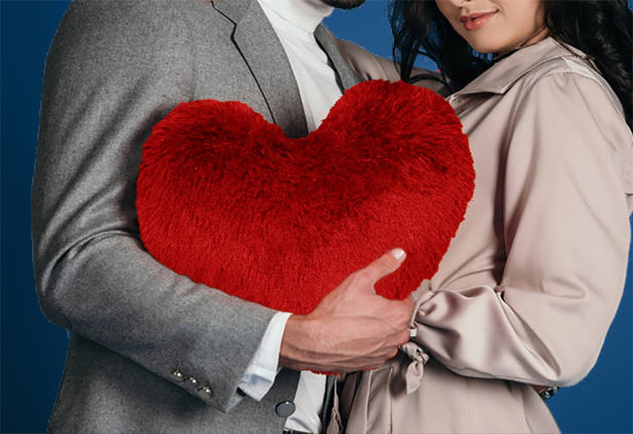 Pillow Gift For Friend PICKKART Cute Plush Red Heart Pillow