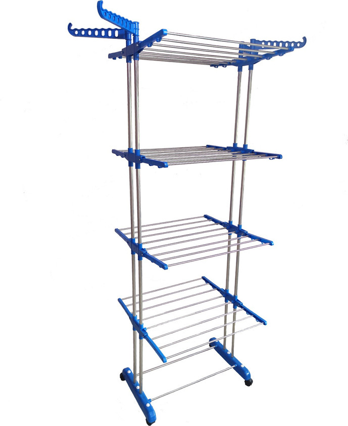 TNC Steel, Plastic, Aluminium Floor Cloth Dryer Stand T-CDS-B2SS
