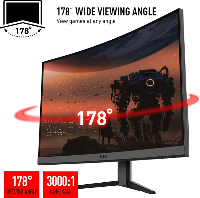 1ms Msi Curved Gaming Monitor Optix G27c4 165hz Freesync Msi Optix