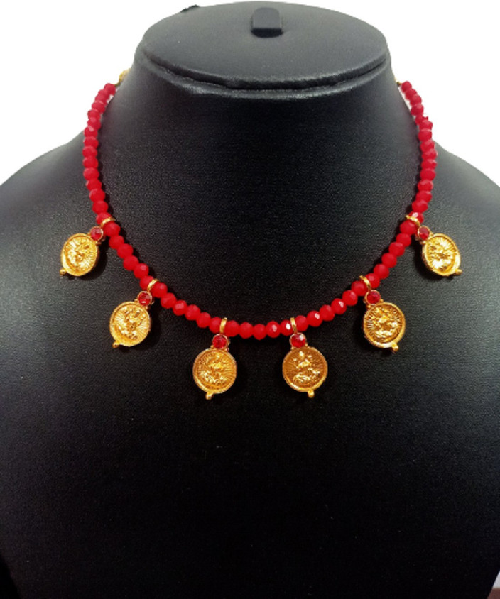 Flipkart Gold Crystal Choker Necklace Green Gold-Plated Crystal