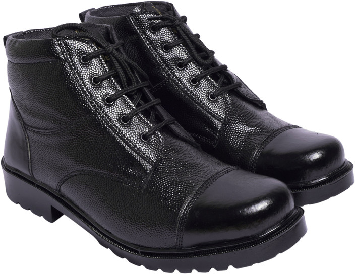 KHILADI SHOES DMS Police NCC Army Military Tsf Boots Boots For Men  (Black) Boots For Men