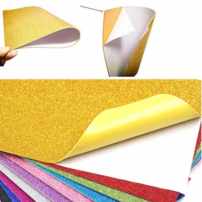 20 Pack Glitter Foam Sheets - 9x12 Inch Adhesive Backed EVA Foam For Crafts (20 Colors)