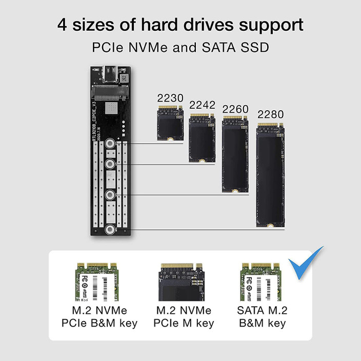 Usb Pcie Nvme Ssd To Sata Adapter Etzin NVME SSD Enclosure Adapter