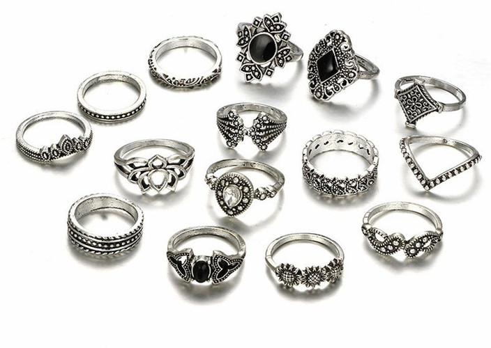 Midi Rings Finger Ring Set Set Of 10 Boho Midi Finger Rings