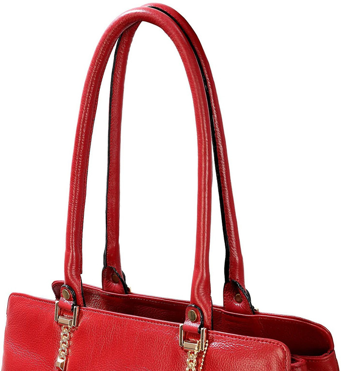 RICHSIGN LEATHER ACCESSORRIES Red Sling Bag Full Grain Natural