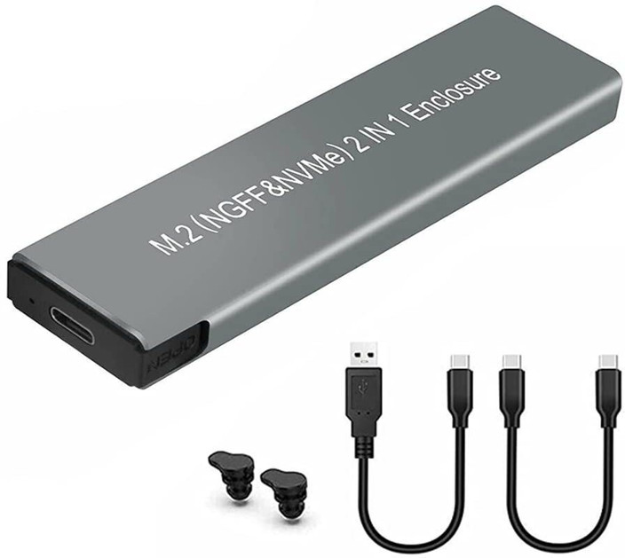 ULTRABYTES NVME and SATA NGFF Enclosure Dual Protocol USB